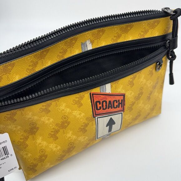 Coach F84738 Carryall Pouch With Horse And Carriage Print Jay Shells NWT $298 - Picture 7 of 9